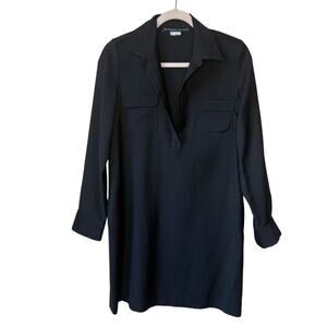 Early Les Prairies De Paris Wool Shirt Dress Size 8 French Fashion Office Vixen